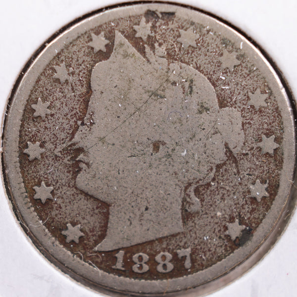 1887 Liberty Nickel, Good Circulated Coin, Store #NL083