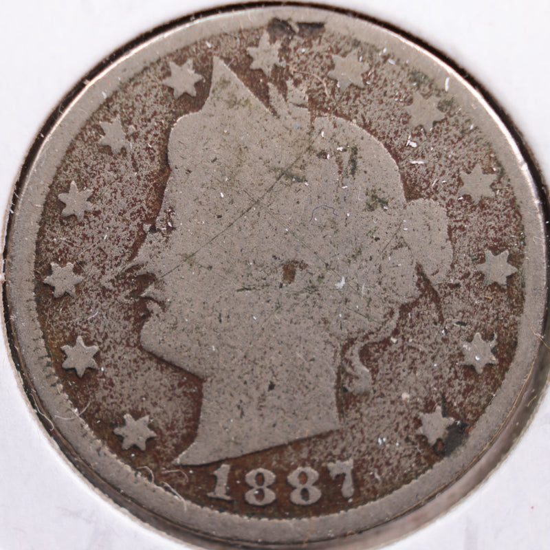 1887 Liberty Nickel, Good Circulated Coin, Store