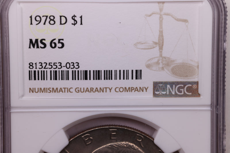 1978-D $1 Eisenhower Dollar, NGC MS 65, Store