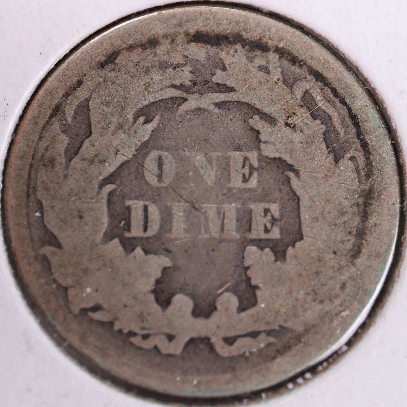 1874 Seated Liberty Silver Dime, Good Circulated Coin, Store #d874.04