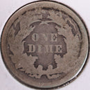 1874 Seated Liberty Silver Dime, Good Circulated Coin, Store