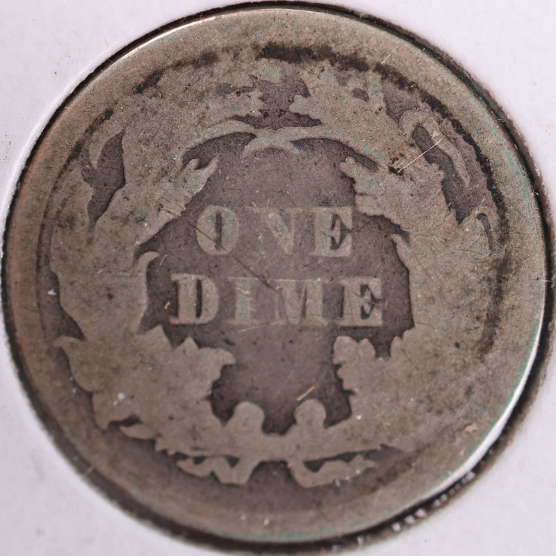 1874 Seated Liberty Silver Dime, Good Circulated Coin, Store