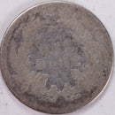 1875 Seated Liberty Silver Dime, Net Good Circulated Coin, Store