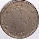 1891 Liberty Nickel, Very Fine Circulated Coin, Store