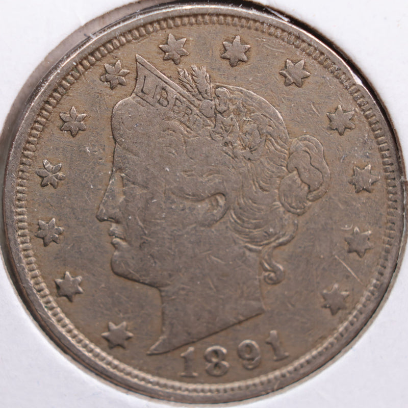 1891 Liberty Nickel, Very Fine Circulated Coin, Store