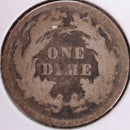 1876 Seated Liberty Silver Dime, Fine Circulated Coin, Store