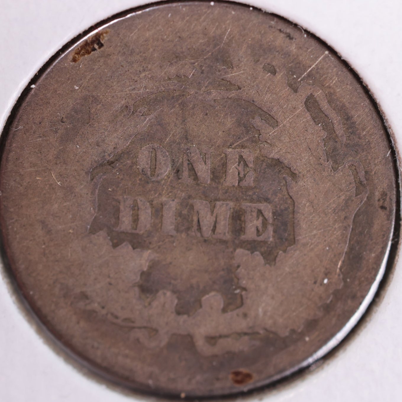 1876 Seated Liberty Silver Dime, Fine Circulated Coin, Store #d876.04