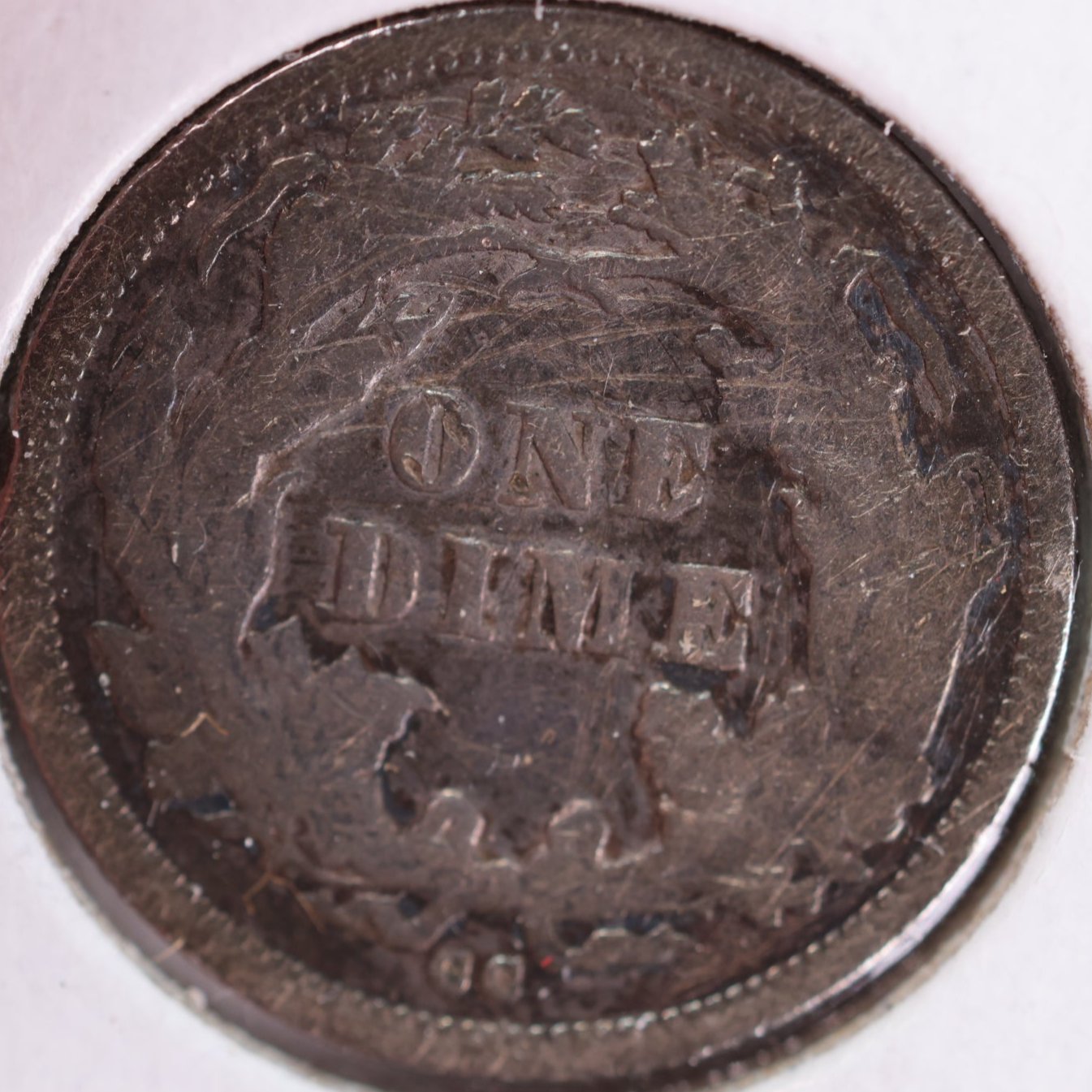 1876-CC Seated Liberty Silver Dime, Very Fine Circulated Coin, Store #d876C01