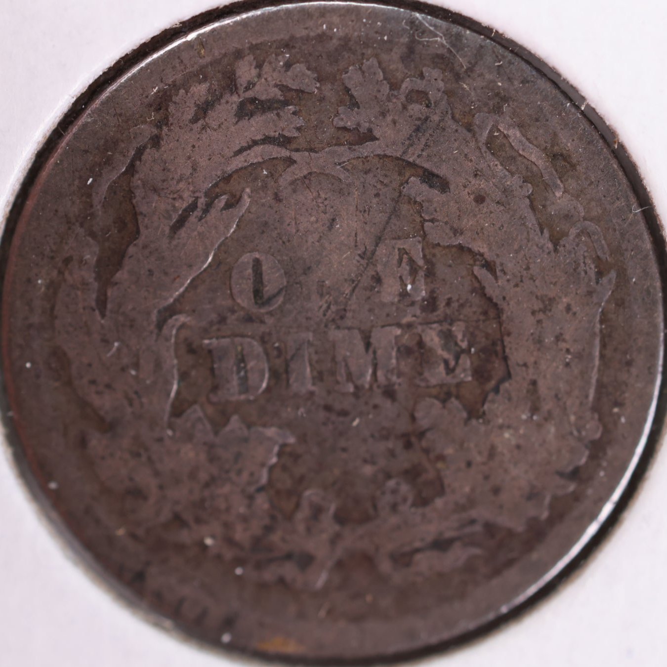 1876 Seated Liberty Silver Dime, Fine Circulated Coin, Store #d876.05