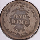 1877 Seated Liberty Silver Dime, Very Fine Circulated Coin, Store