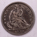 1838 Seated Liberty Half Dime., VF., Coin., Store Sale