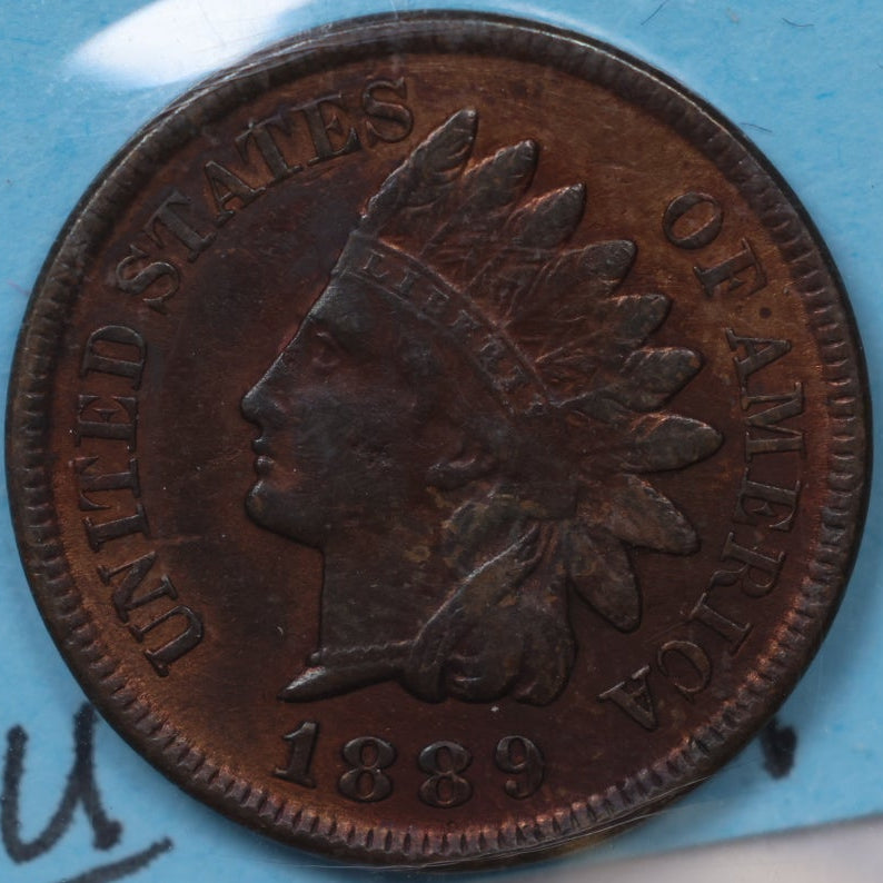 1889 Indian Head Small Cent, About Uncirculated Coin, Store #CT1493