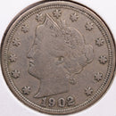 1902 Liberty Nickel, Fine Circulated Coin, Store