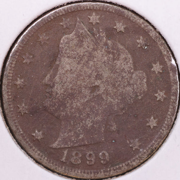 1899 Liberty Nickel, Good Circulated Coin. Store #12006