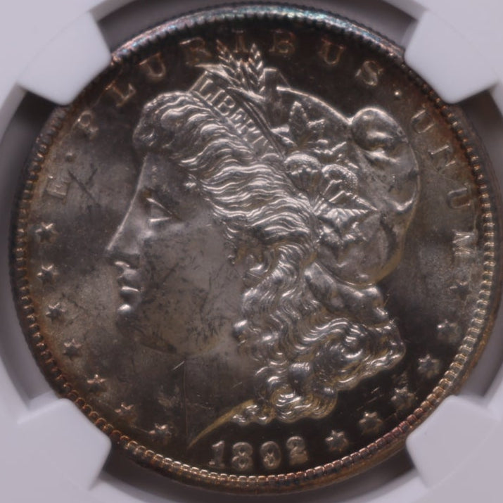 1892-CC Morgan Dollar, Toner, NGC MS62 Uncirculated Coin, Store #DR1575