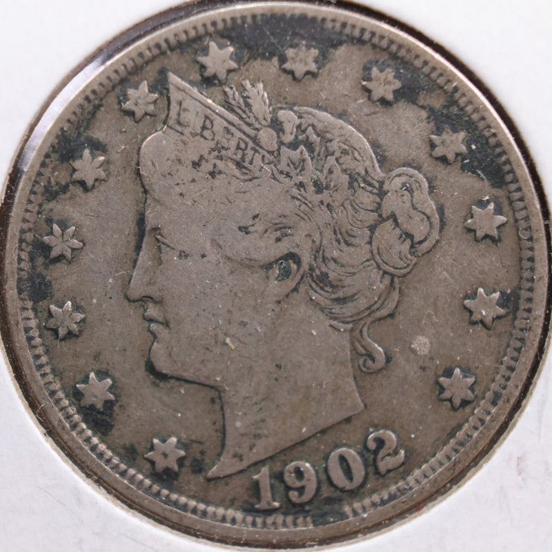 1902 Liberty Nickel, Fine Circulated Coin, Store