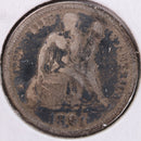 1891 Seated Liberty Silver Dime, Very Fine Circulated Coin, Store