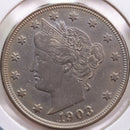 1903 Liberty Nickel, Extra Fine Circulated Coin, Store