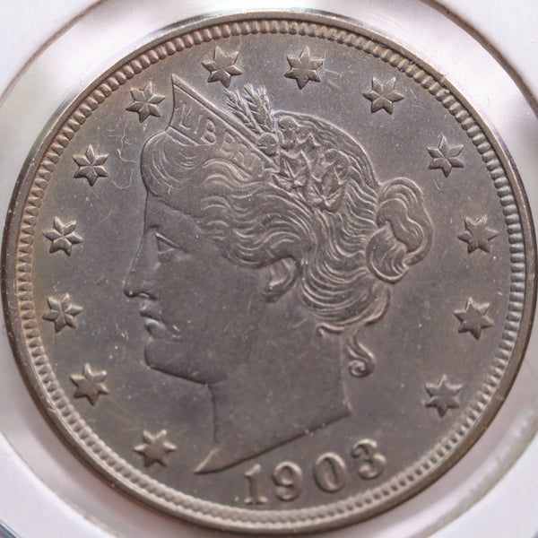 1903 Liberty Nickel, Extra Fine Circulated Coin, Store #NL123