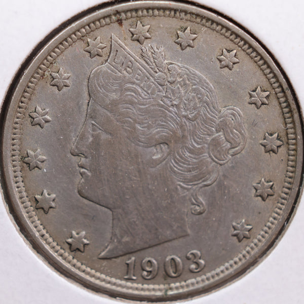 1903 Liberty Nickel, Extra Fine+ Circulated Coin, Store #NL124