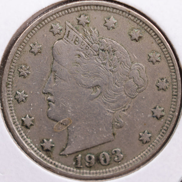 1903 Liberty Nickel, Very Fine+ Circulated Coin, Store #NL125