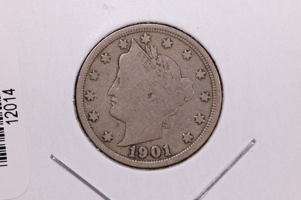 1901 Liberty Nickel, Affordable Circulated Coin. Store #12014