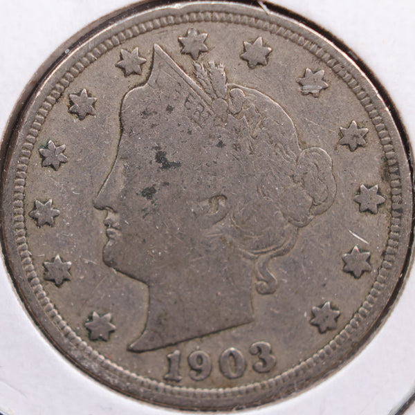 1903 Liberty Nickel, Very Good Circulated Coin, Store #NL127