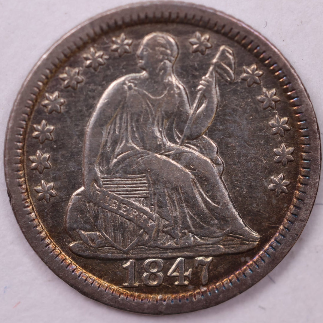 1847 Seated Liberty Half Dime., Uncirculated Coin., Store Sale #18887