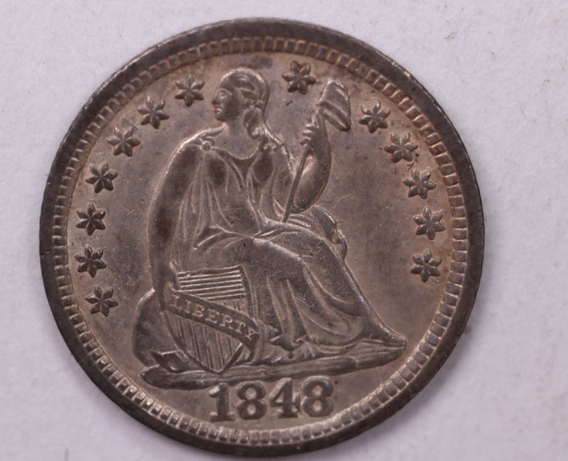 1848/8/7/6 Seated Liberty Half Dime., AU Coin., Store Sale