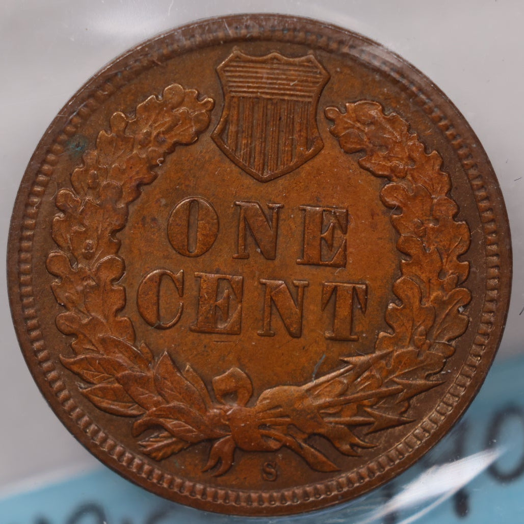 1908-S Indian Head Cent, Repunched Mint Mark, Uncirculated Affordable Coin, Store #CT1529