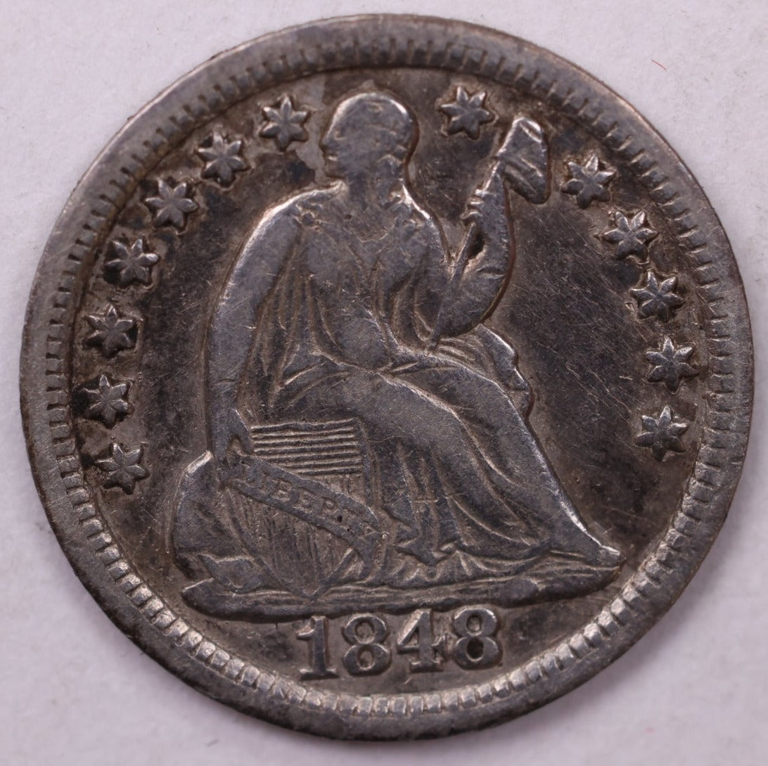 1848/8/7 Seated Liberty Half Dime., XF Coin., Store Sale #18891