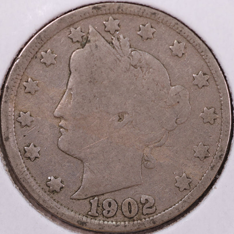 1902 Liberty Nickel, Very Good Circulated Coin. Store