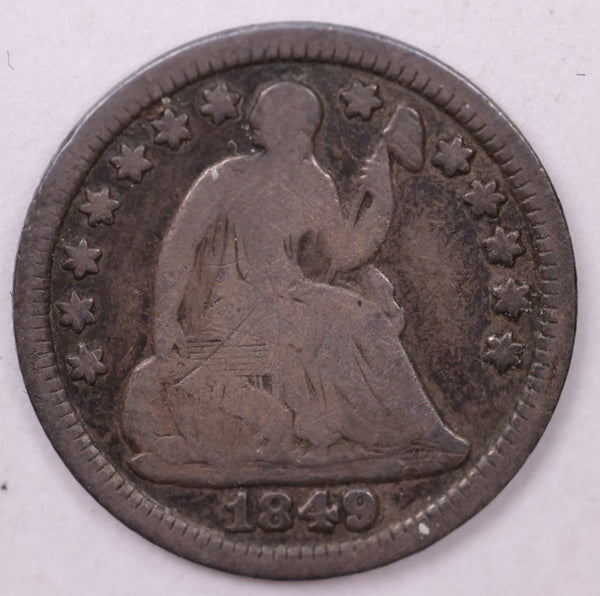1849 Seated Liberty Half Dime., VG Coin., Store Sale #18892