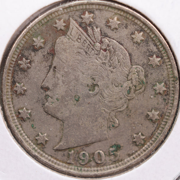 1905 Liberty Nickel, Fine Circulated Coin, Store #NL133