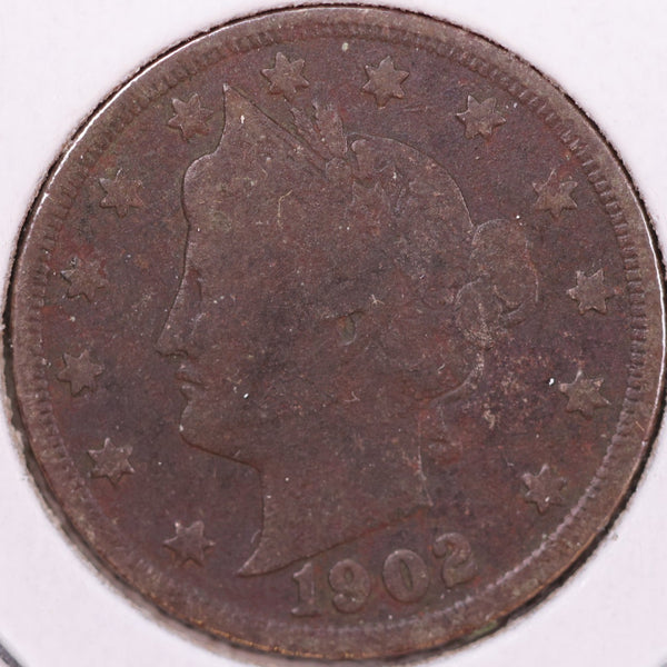 1902 Liberty Nickel, Good Circulated Coin. Store #12022