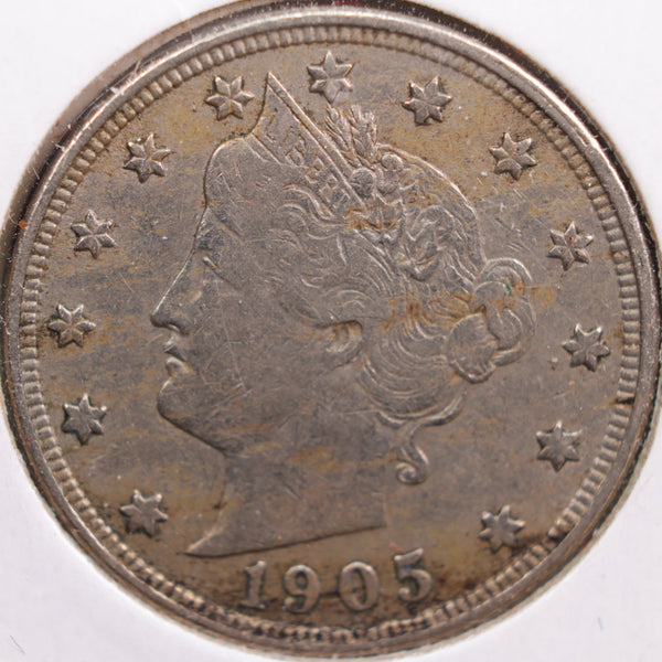 1905 Liberty Nickel, Very Fine Circulated Coin, Store #NL135