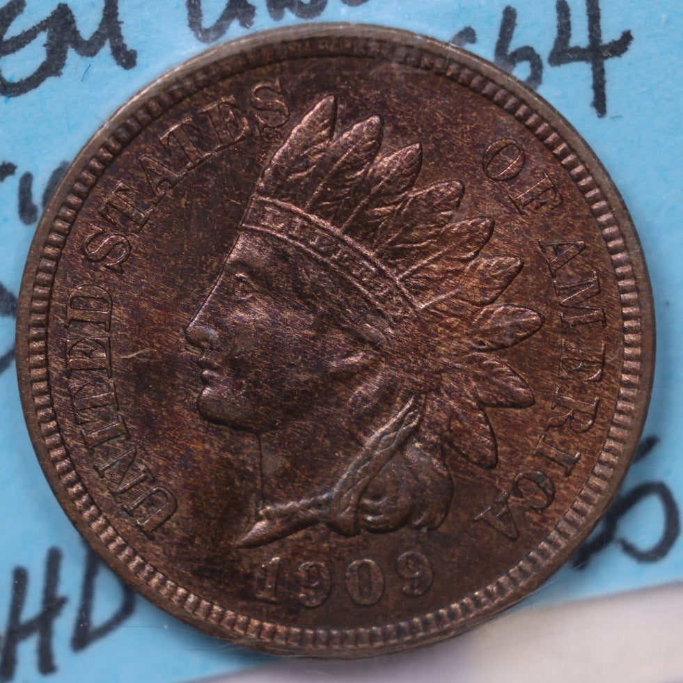 1909 Indian Head Cents, Choice Eye, Mint Uncirculated Coin, Store #CT1540