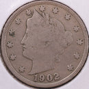 1902 Liberty Nickel, Very Good Circulated Coin. Store