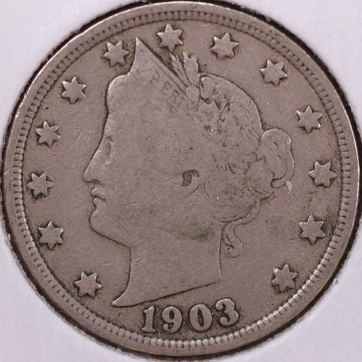 1903 Liberty Nickel, Very Good Circulated Coin. Store #12025