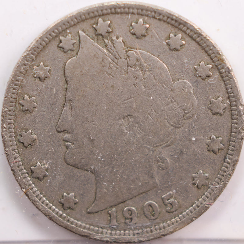 1905 Liberty Nickel, About Good Circulated Coin, Store
