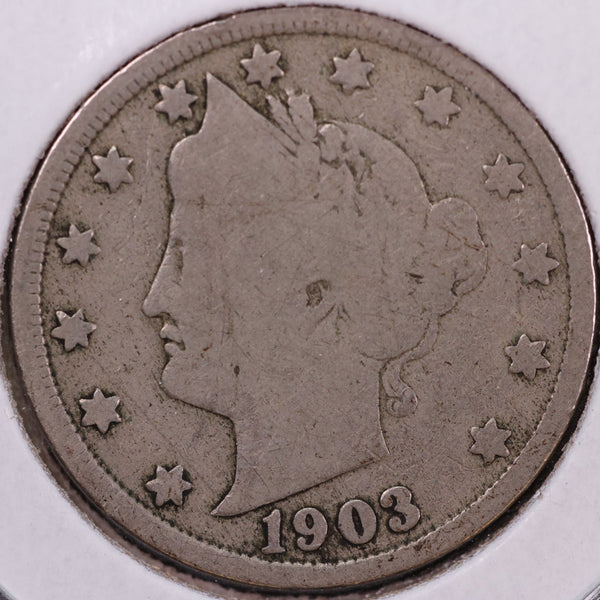 1903 Liberty Nickel, Good Circulated Coin. Store #12027