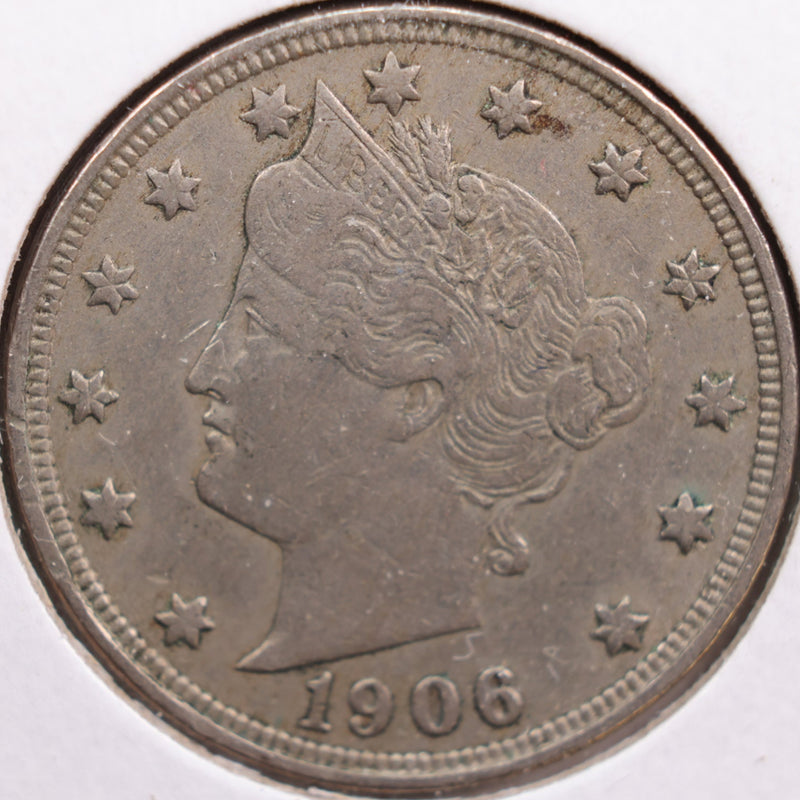 1906 Liberty Nickel, Very Fine+ Circulated Coin, Store
