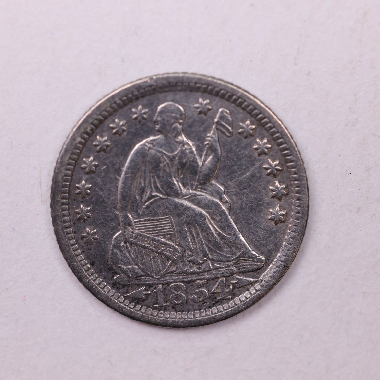 1854-O Seated Liberty Half Dime., AU Details. Coin., Store Sale #18903