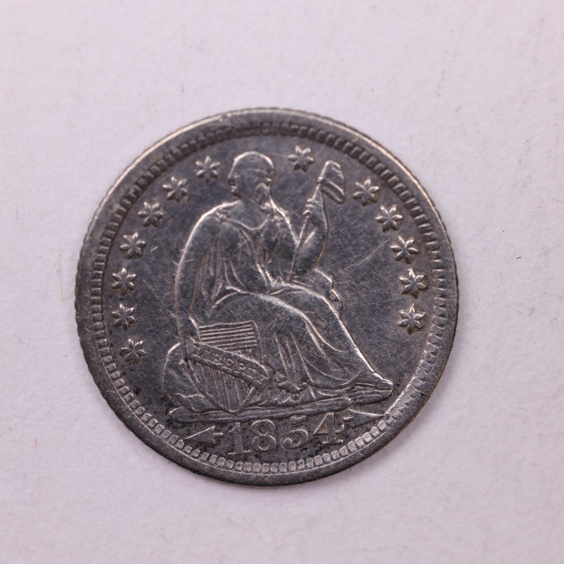 1854-O Seated Liberty Half Dime., AU Details. Coin., Store Sale
