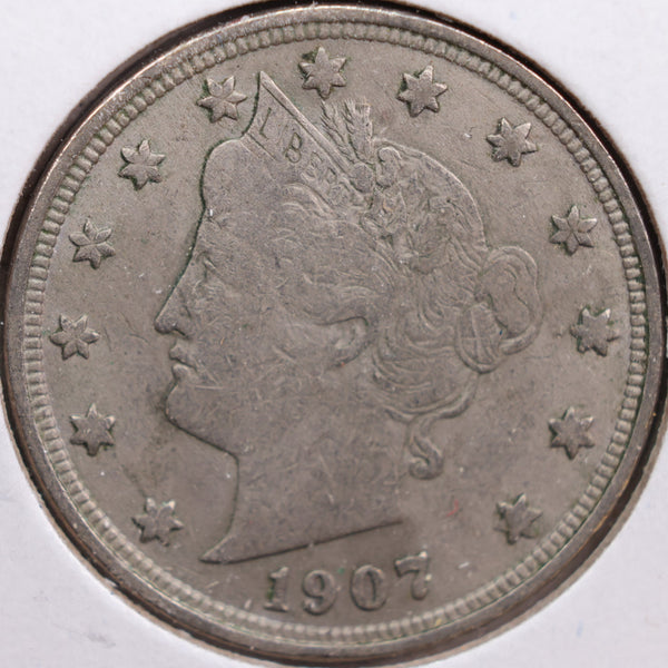 1907 Liberty Nickel, Fine Circulated Coin, Store #NL147
