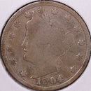 1904 Liberty Nickel, Very Good Circulated Coin. Store