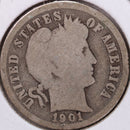 1901-O Barber Silver Dime, Good Circulated Coin, Store