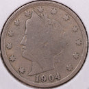 1904 Liberty Nickel, Very Good Circulated Coin. Store