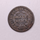1857 Seated Liberty Half Dime., X.F.+ Coin., Store Sale