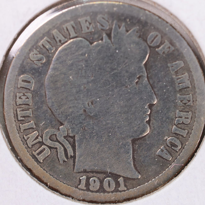 1901-O Barber Silver Dime, Good Circulated Coin, Store